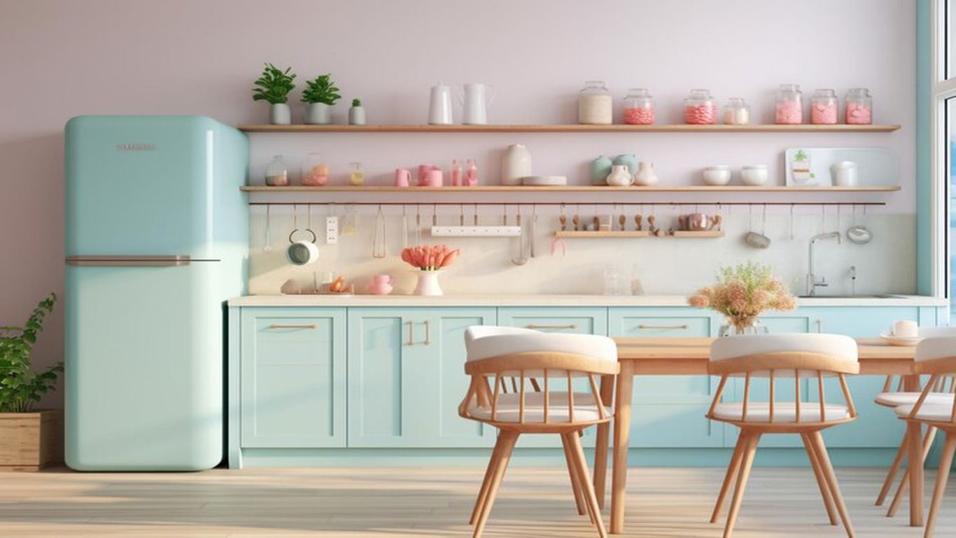 kitchen unit with Pastel colors