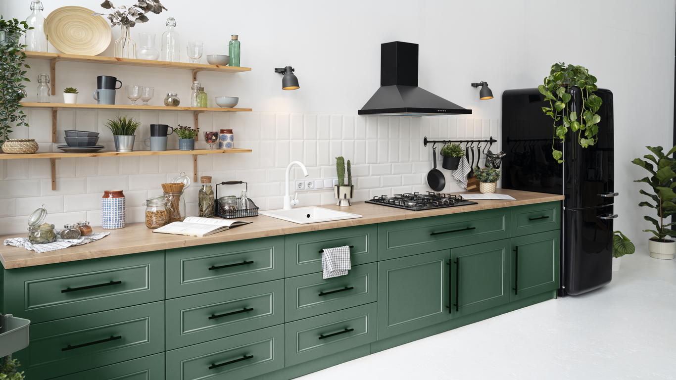 Shaker Cabinets In Green