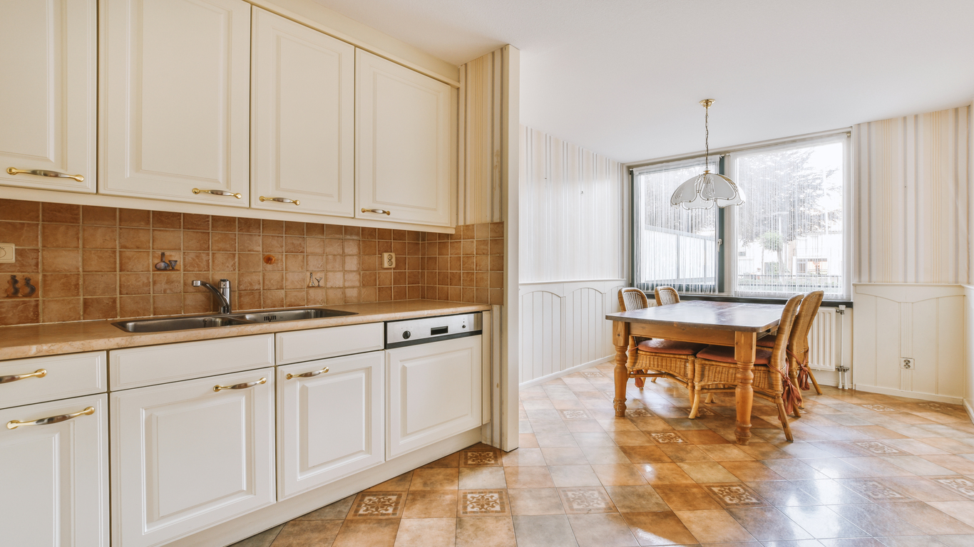 Shaker Style Cabinets in Simple Kitchen