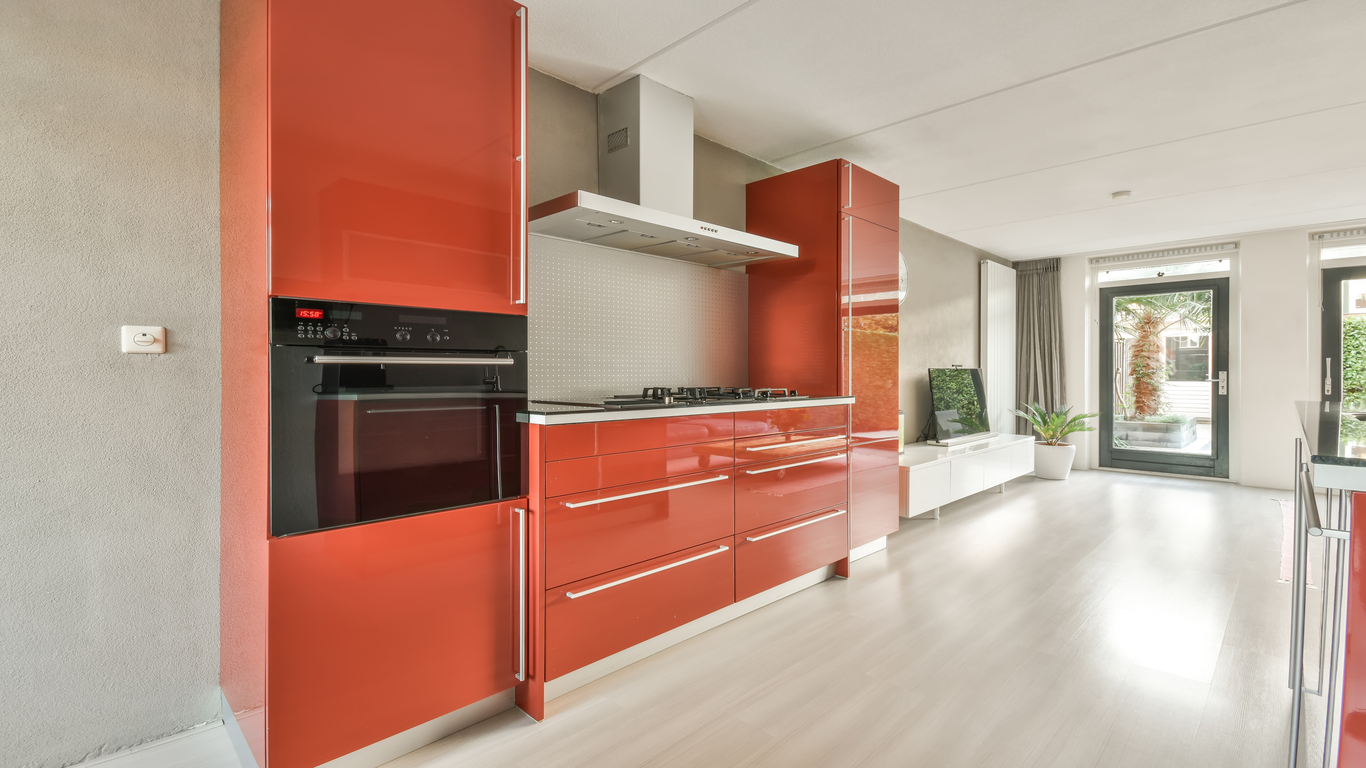 Bold Colors and Textures in Modern Style Kitchen Cabinets